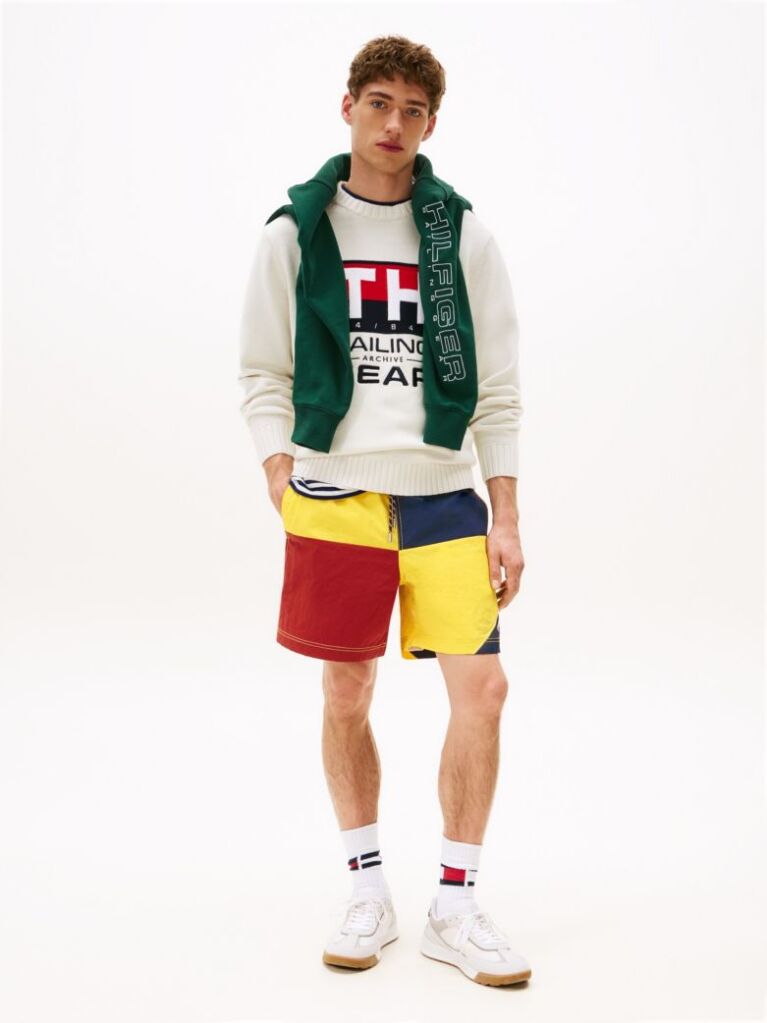 Beige Hilfiger Sailing Rib-Knit Intarsia Logo Jumper  Unisex