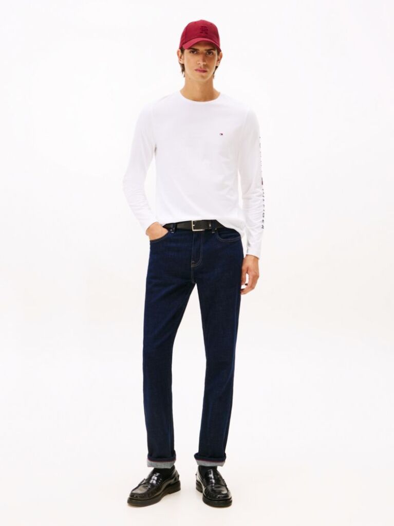 White Long Sleeve Slim Fit T-Shirt  Men