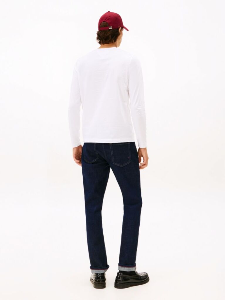 White Long Sleeve Slim Fit T-Shirt  Men