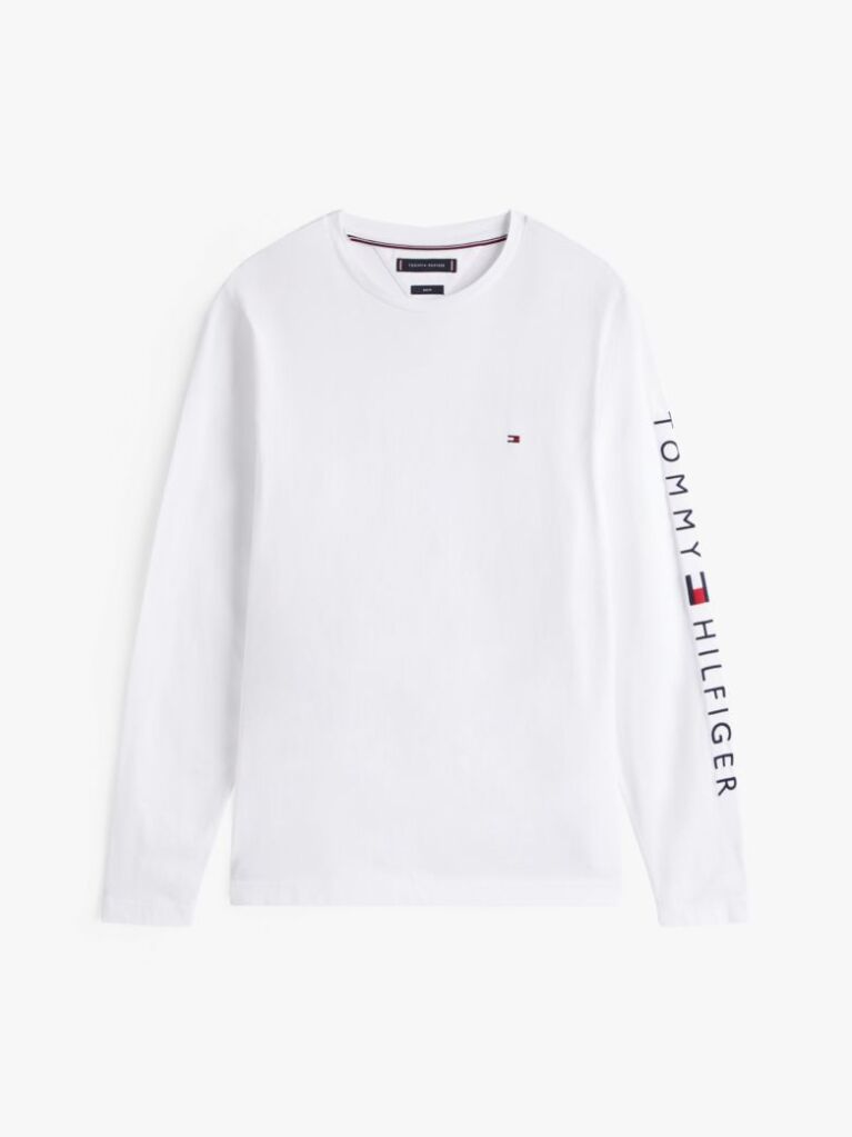 White Long Sleeve Slim Fit T-Shirt  Men