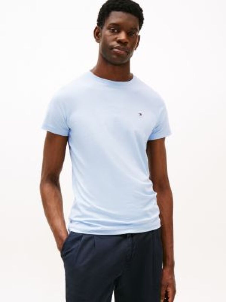 Blue Flag Embroidery Slim Fit T-Shirt  Men