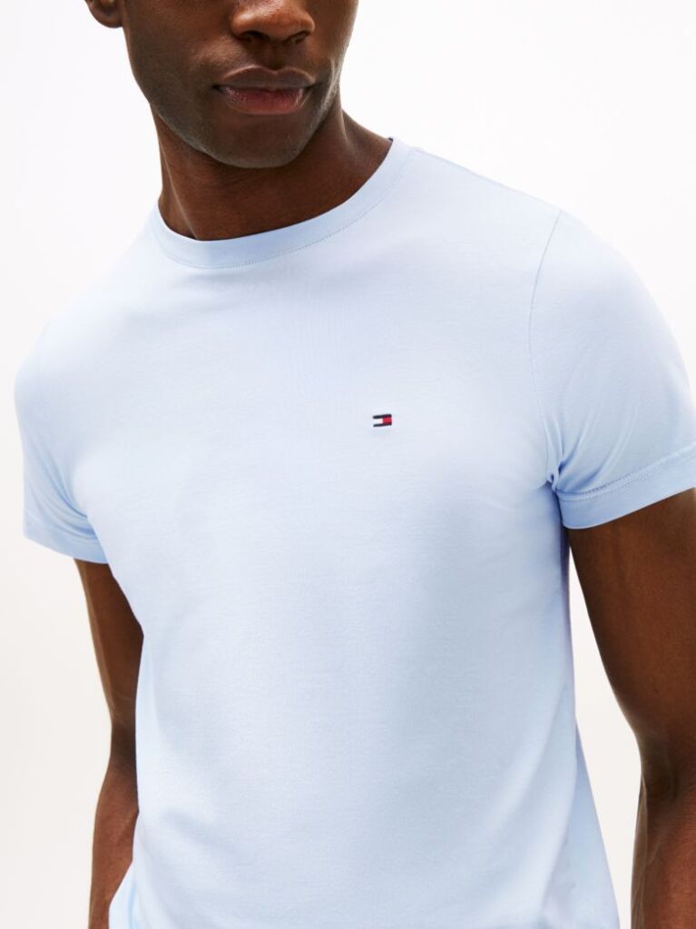Blue Flag Embroidery Slim Fit T-Shirt  Men
