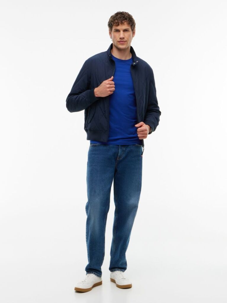 Blue Flag Embroidery Slim Fit T-Shirt  Men