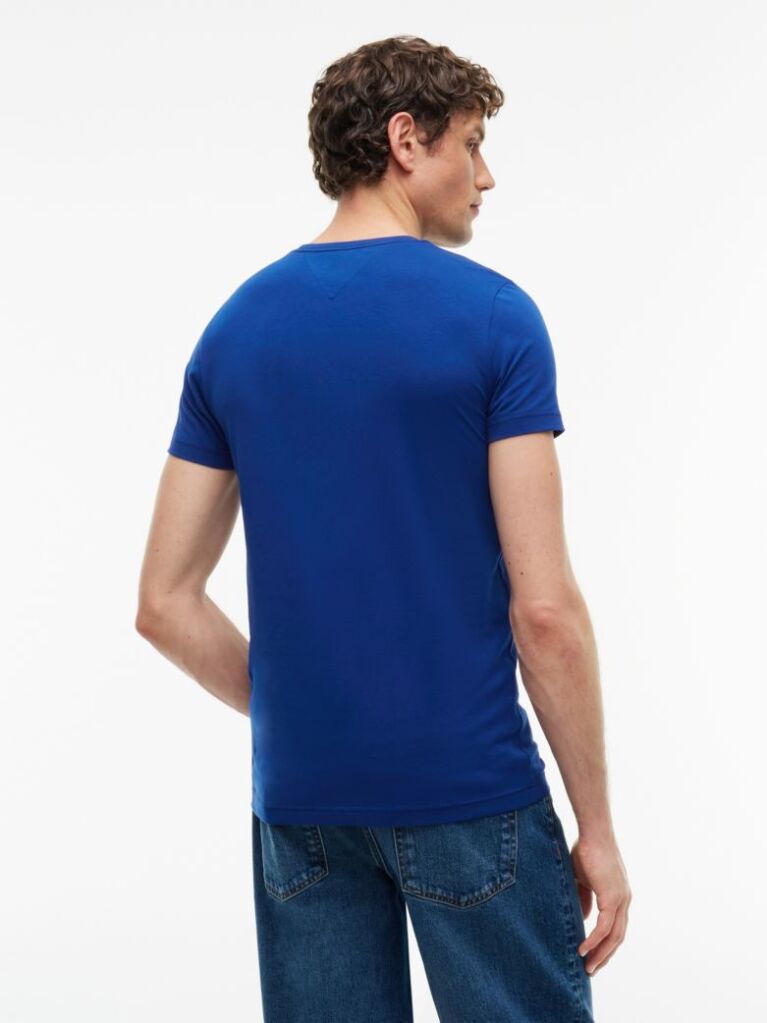 Blue Flag Embroidery Slim Fit T-Shirt  Men