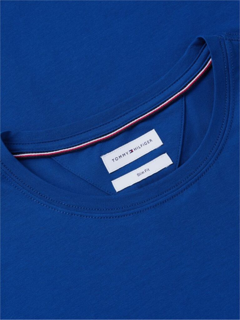 Blue Flag Embroidery Slim Fit T-Shirt  Men