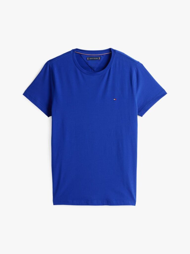Blue Flag Embroidery Slim Fit T-Shirt  Men