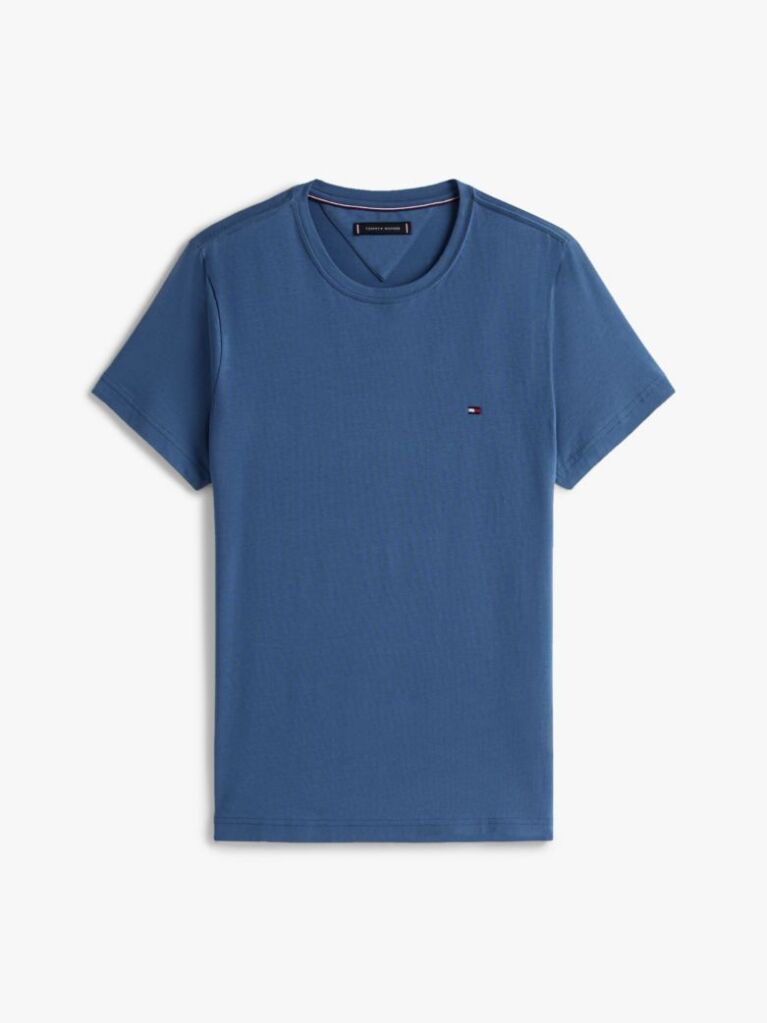 Blue Flag Embroidery Slim Fit T-Shirt  Men