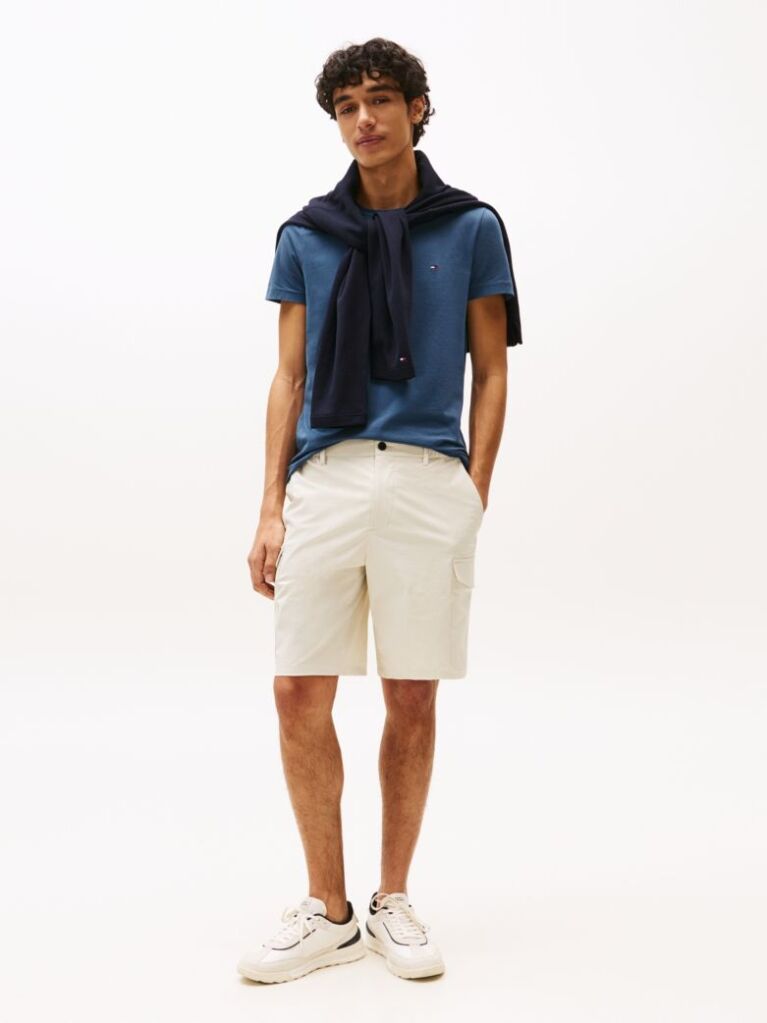 Blue Flag Embroidery Slim Fit T-Shirt  Men