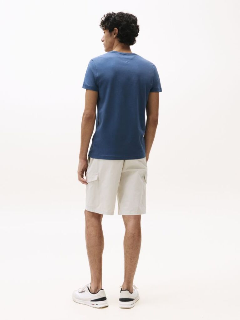 Blue Flag Embroidery Slim Fit T-Shirt  Men