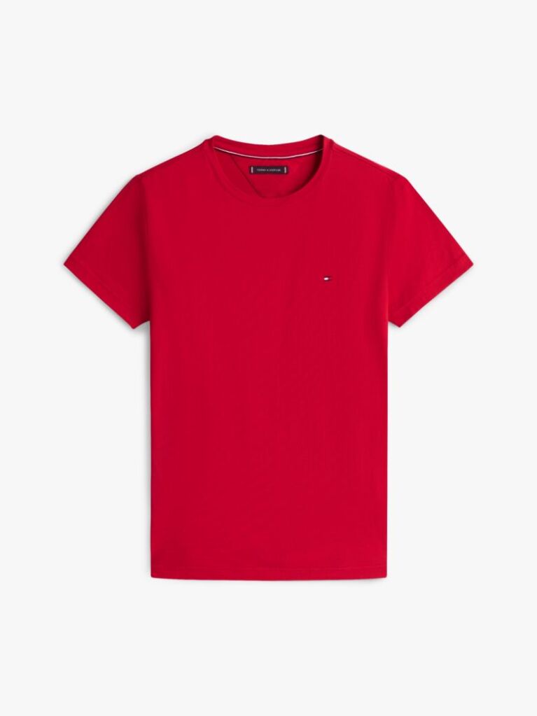 Red Flag Embroidery Slim Fit T-Shirt  Men