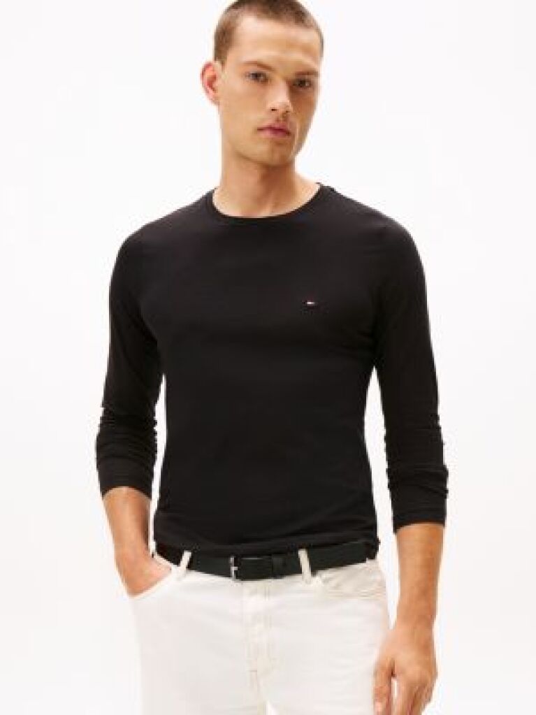 Black Long Sleeve Extra Slim Fit T-Shirt  Men