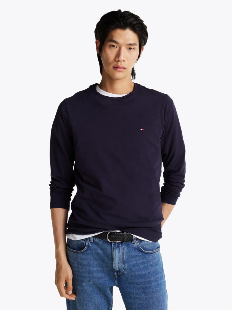 Blue Long Sleeve Extra Slim Fit T-Shirt  Men