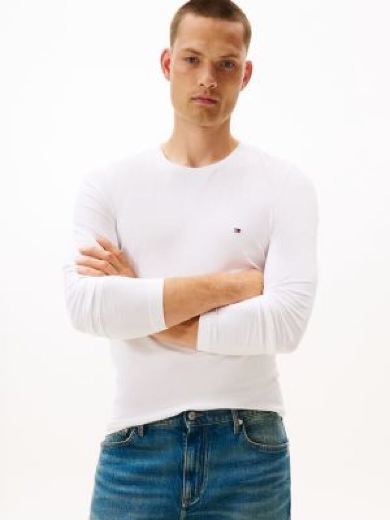 White Long Sleeve Extra Slim Fit T-Shirt  Men