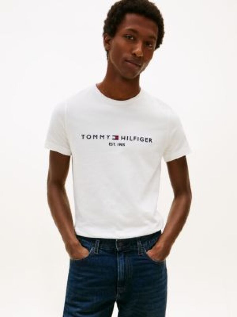 White TOMMY HILFIGER LOGO T-SHIRT  Men