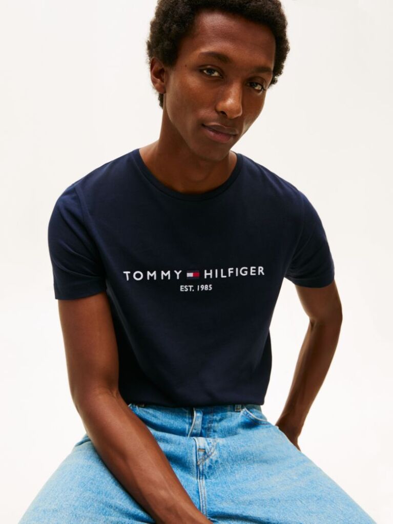 Blue TOMMY HILFIGER LOGO T-SHIRT  Men