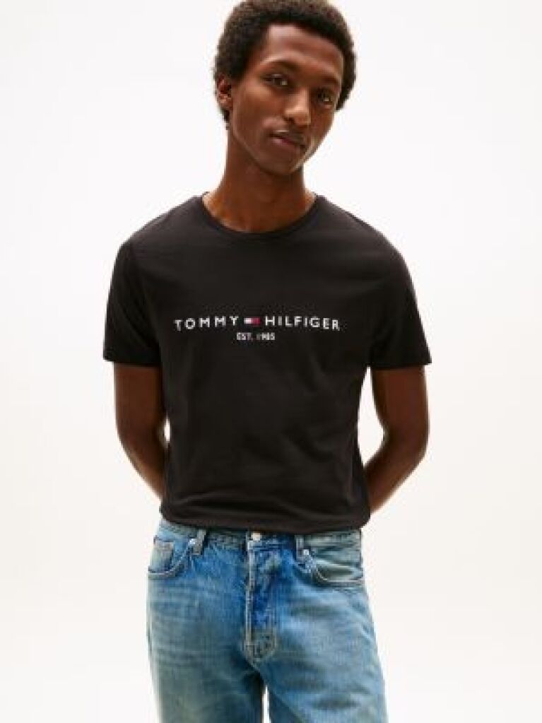 Black TOMMY HILFIGER LOGO T-SHIRT  Men