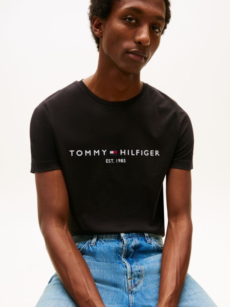 Black TOMMY HILFIGER LOGO T-SHIRT  Men