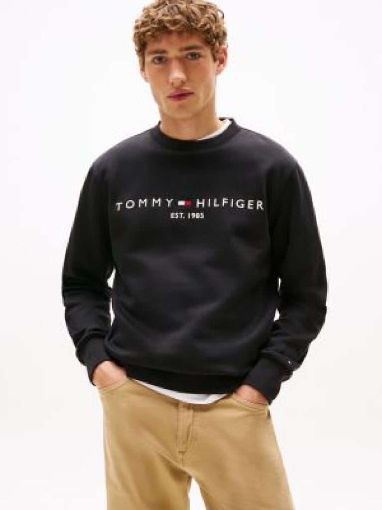 Black Tommy Logo Sweatshirt  Men
