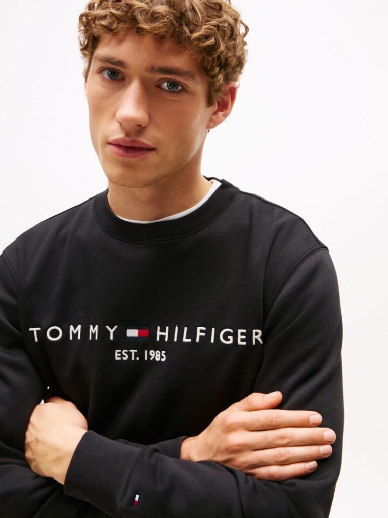 Black Tommy Logo Sweatshirt  Men
