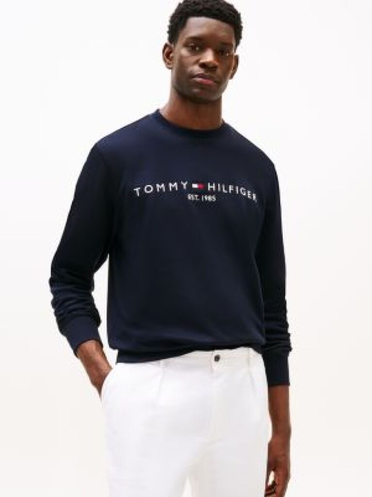 Blue Tommy Logo Sweatshirt  Men