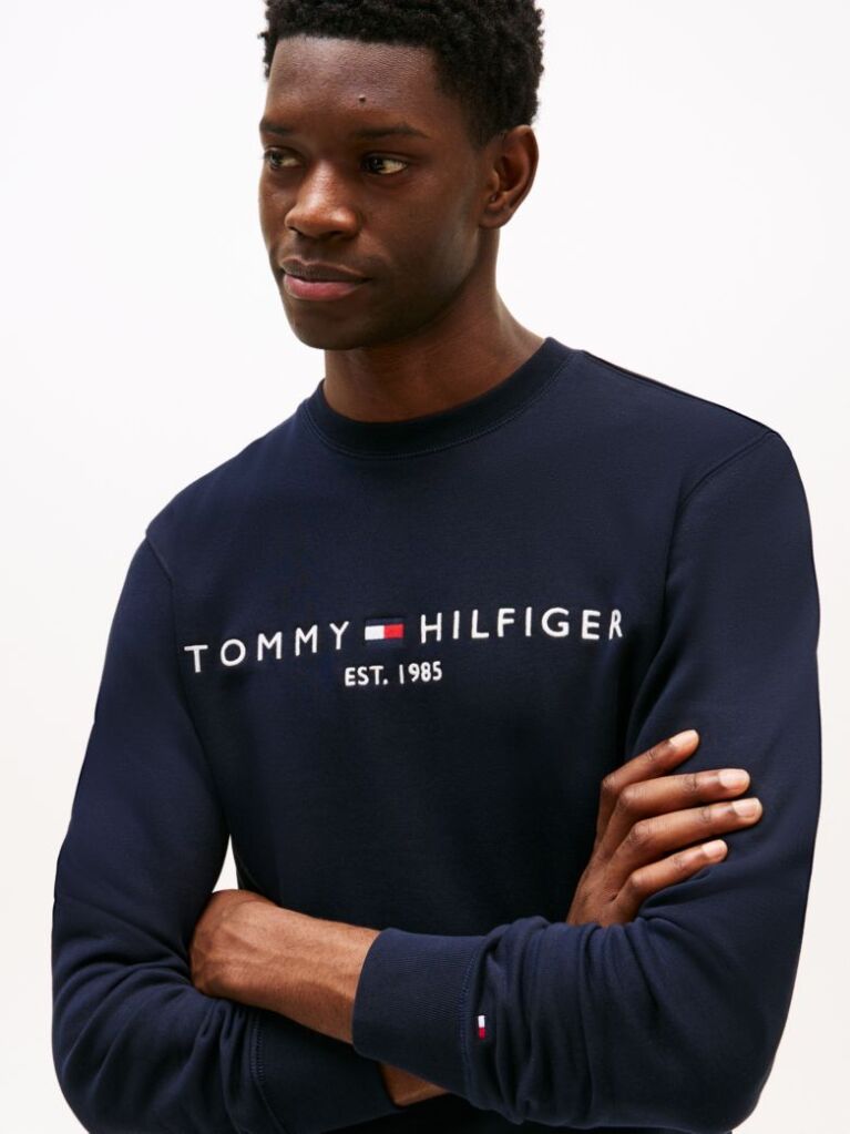 Blue Tommy Logo Sweatshirt  Men