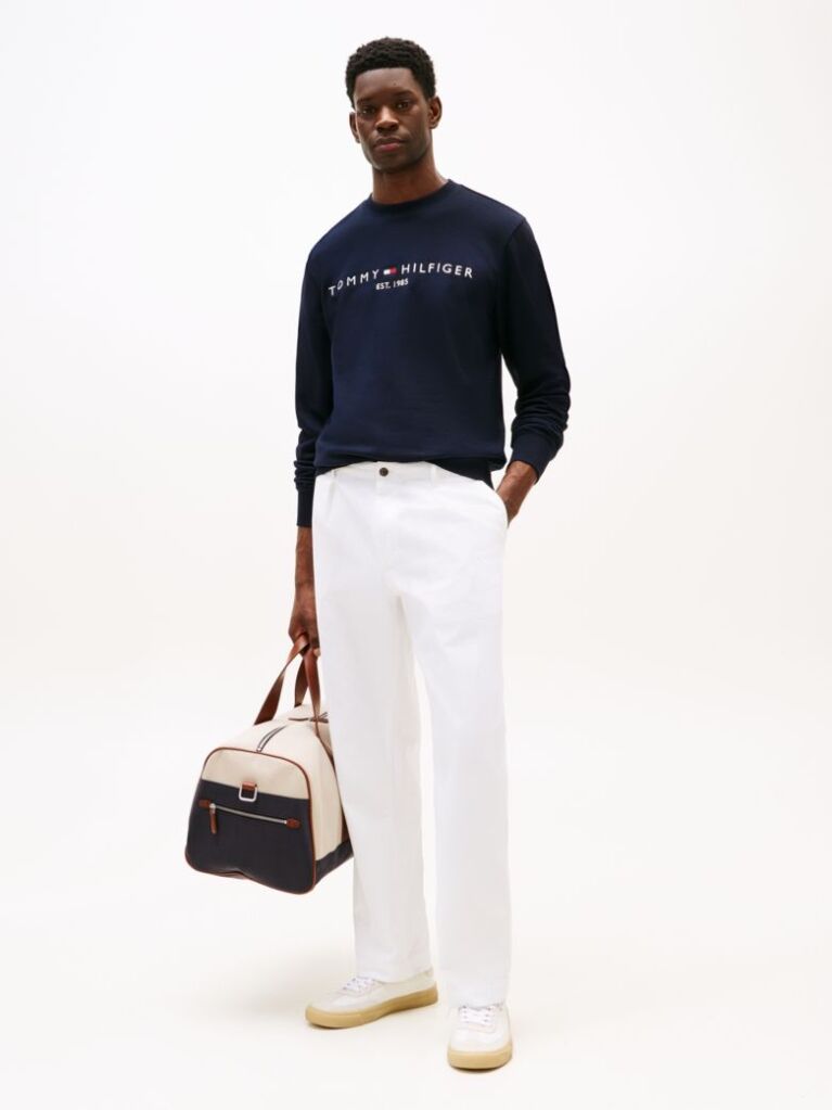 Blue Tommy Logo Sweatshirt  Men