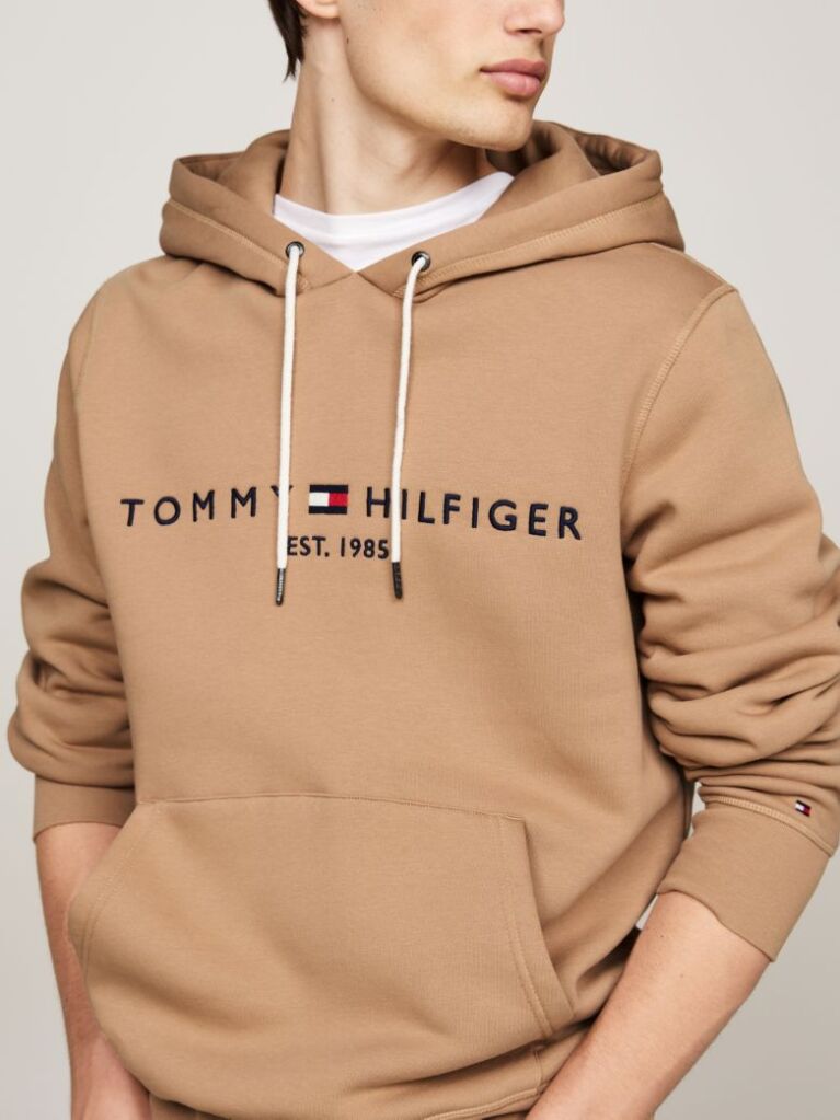 Brown Tommy Logo Hoody  Men