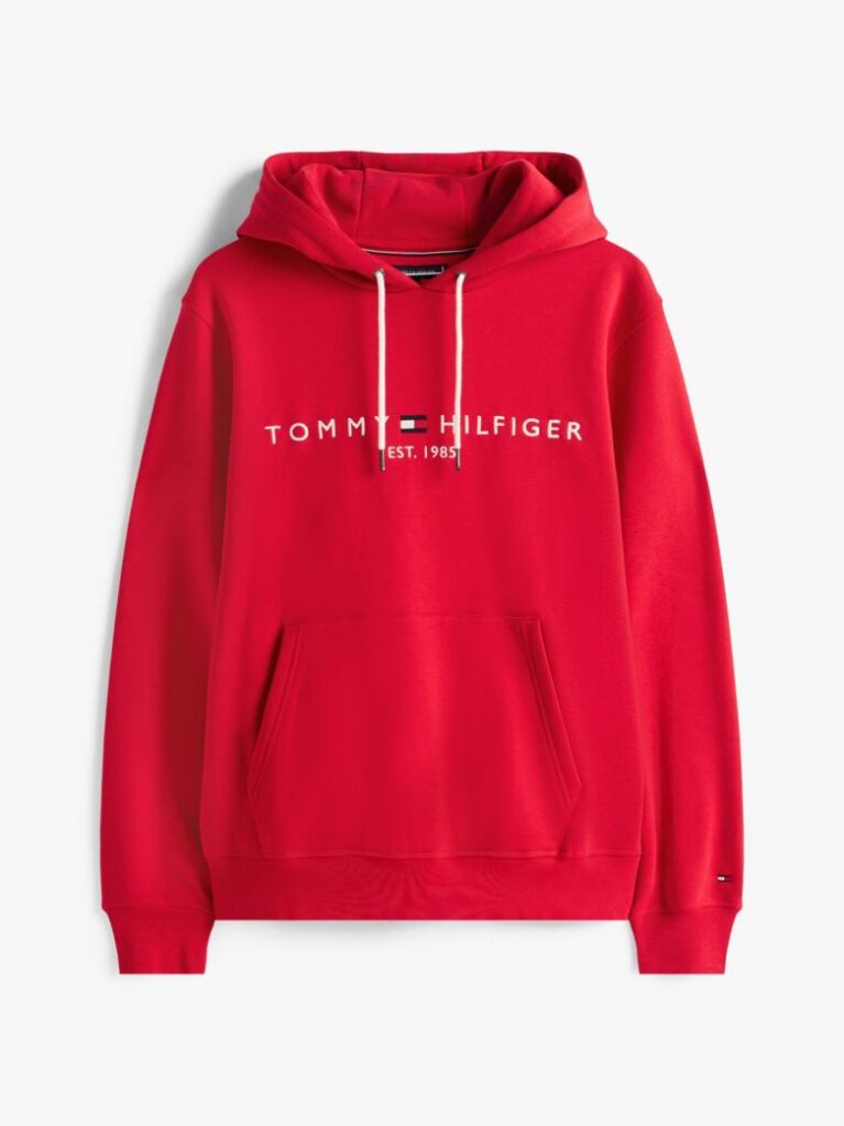 Red Tommy Logo Hoody  Men