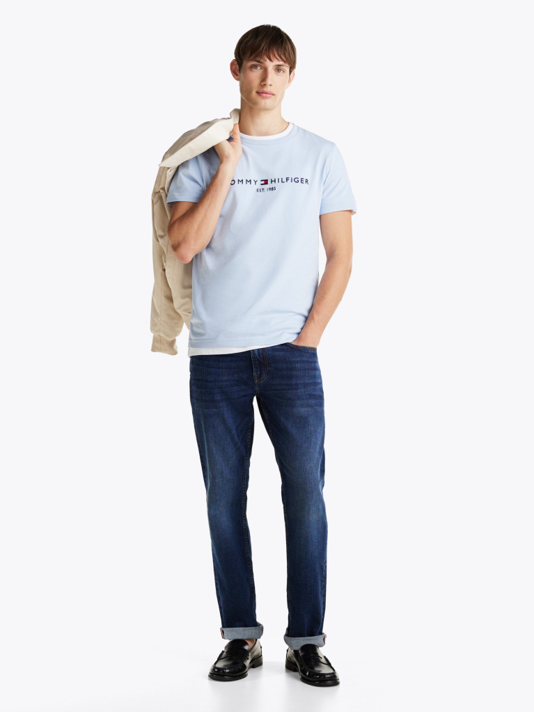 Blue Logo Slim Fit Jersey T-Shirt  Men