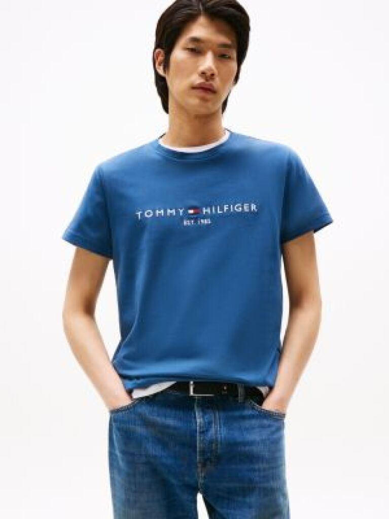 Blue Logo Slim Fit Jersey T-Shirt  Men