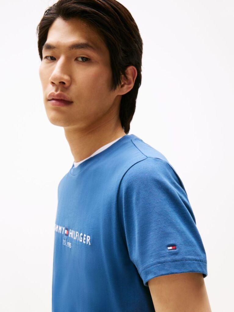 Blue Logo Slim Fit Jersey T-Shirt  Men