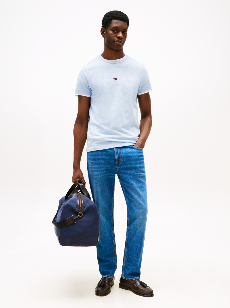 Blue Logo Slim Fit Jersey T-Shirt  Men