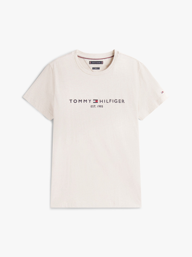 Beige Logo Slim Fit Jersey T-Shirt  Men