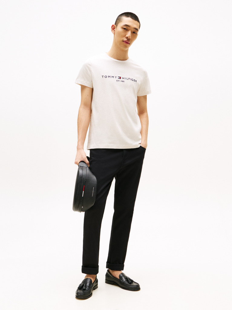 Beige Logo Slim Fit Jersey T-Shirt  Men