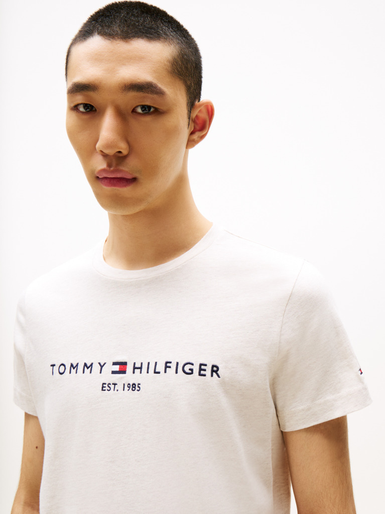 Beige Logo Slim Fit Jersey T-Shirt  Men