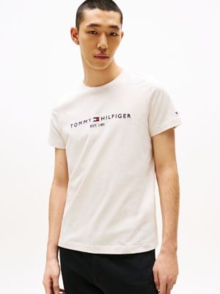 Beige Logo Slim Fit Jersey T-Shirt  Men