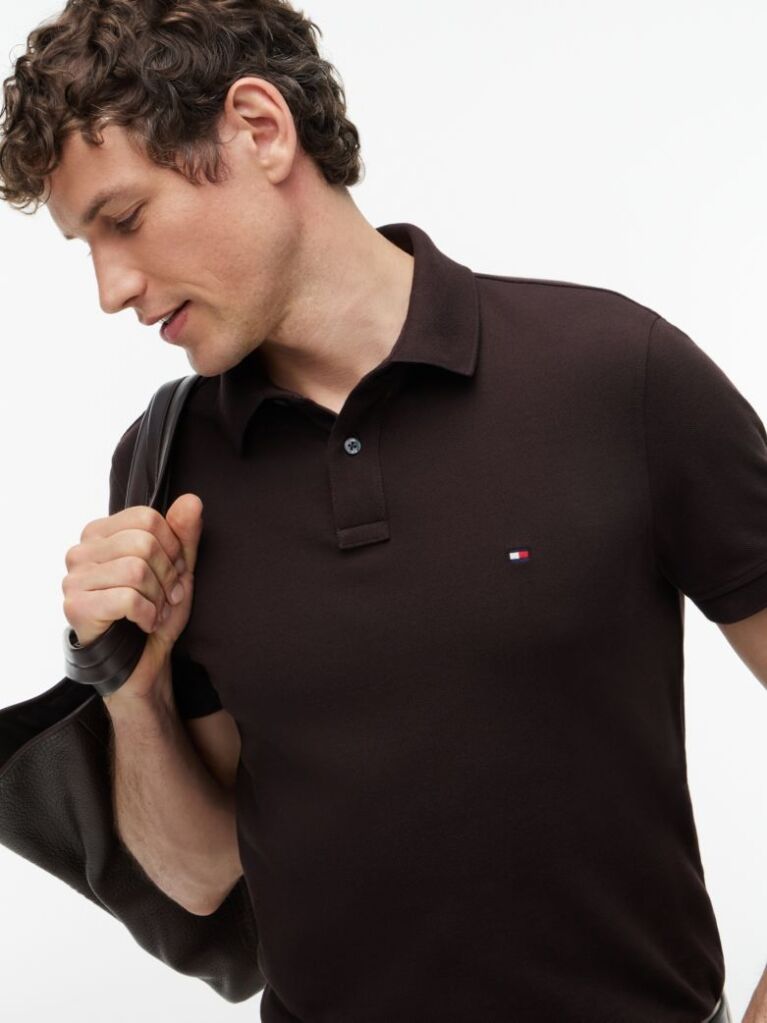 Brown 1985 Collection Regular Fit Pique Polo  Men