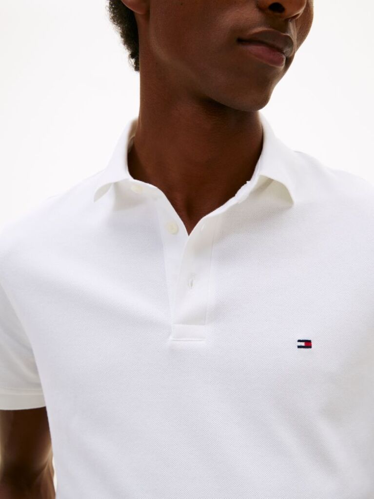 White 1985 Collection Slim Fit Pique Polo  Men