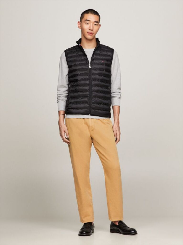 Black PACKAGING QUILTED VEST FROM RECYCLED MATERIALS  Men