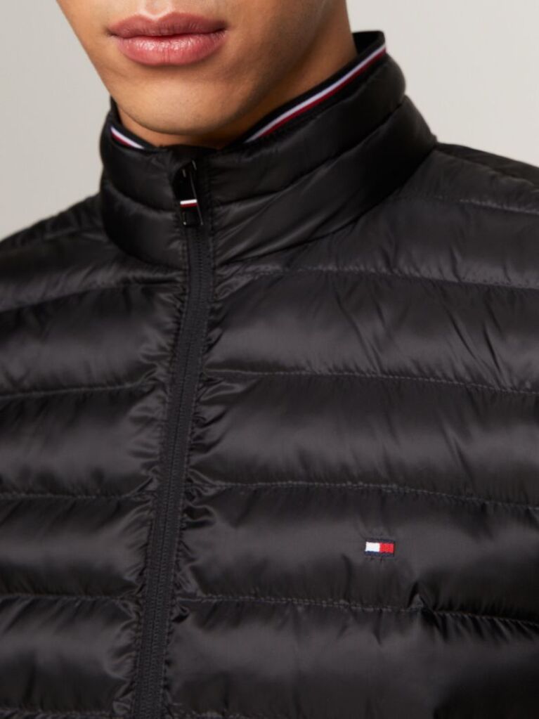 Black PACKAGING QUILTED VEST FROM RECYCLED MATERIALS  Men