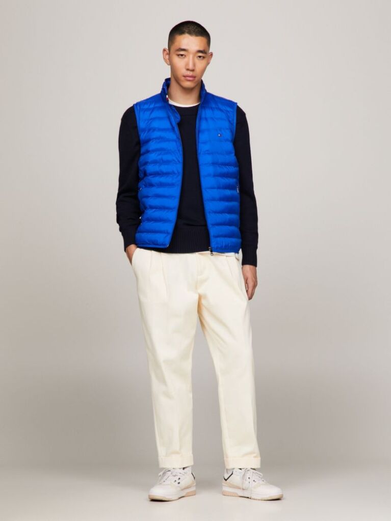 Blue PACKAGING QUILTED VEST FROM RECYCLED MATERIALS  Men