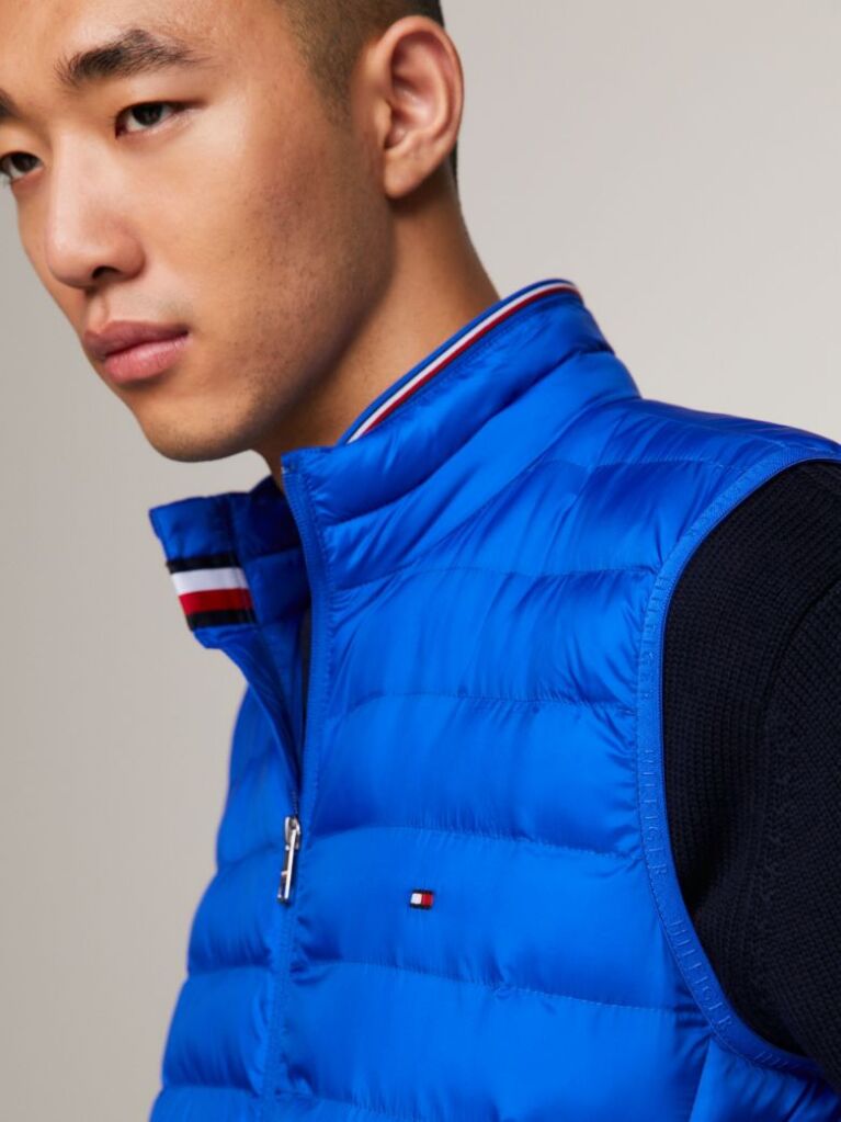 Blue PACKAGING QUILTED VEST FROM RECYCLED MATERIALS  Men
