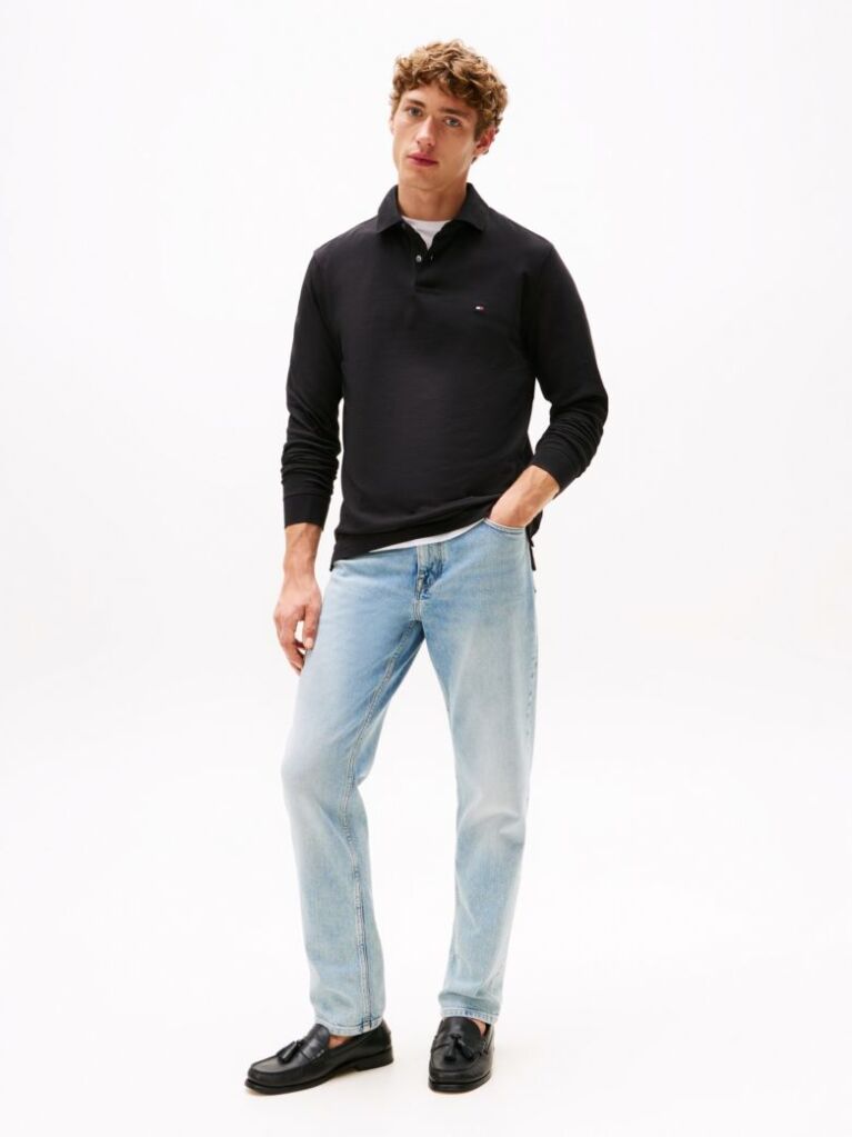 Black 1985 Collection Regular Fit Long Sleeve Polo  Men