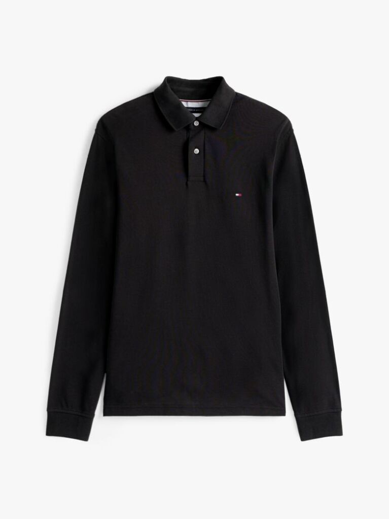 Black 1985 Collection Regular Fit Long Sleeve Polo  Men