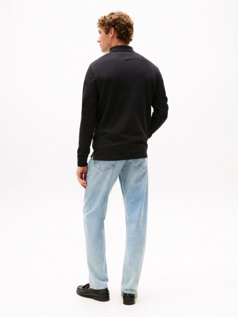 Black 1985 Collection Regular Fit Long Sleeve Polo  Men