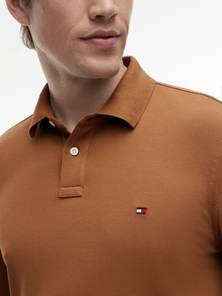 Brown 1985 Collection Regular Fit Long Sleeve Polo  Men