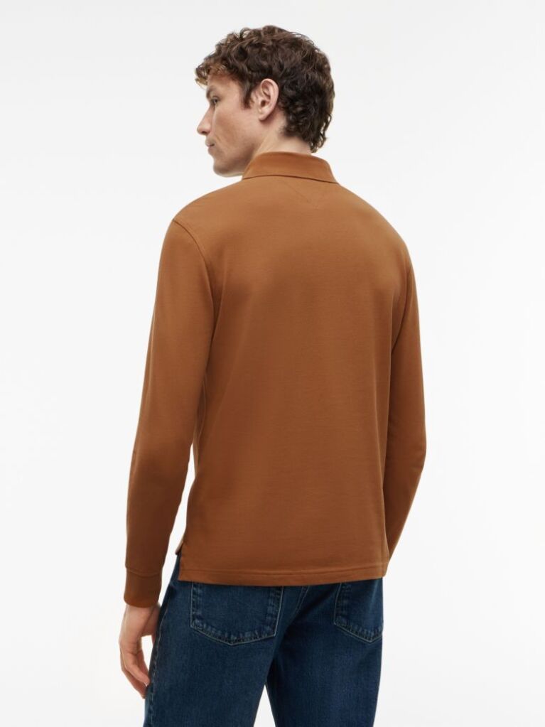 Brown 1985 Collection Regular Fit Long Sleeve Polo  Men