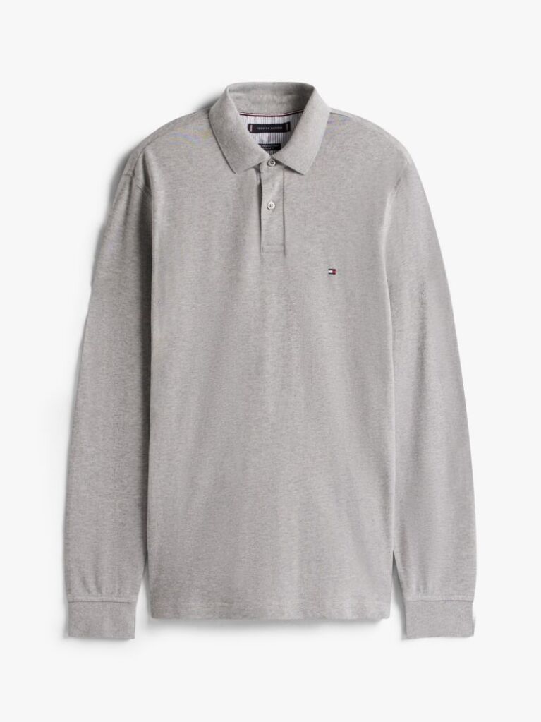 Grey 1985 Collection Regular Fit Long Sleeve Polo  Men