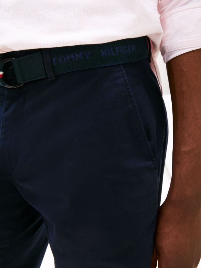 Blue Essential Brooklyn Twill Shorts With Belt  Men