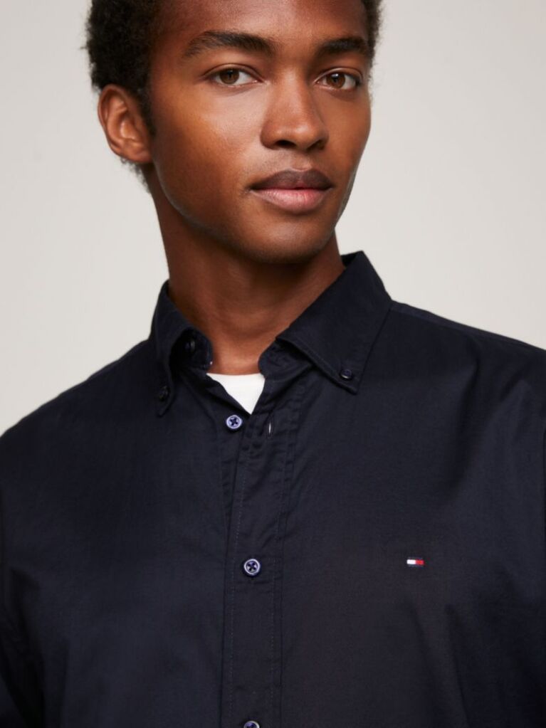 Blue POPLIN SHIRT WITH TH FLEX TECHNOLOGY  Men